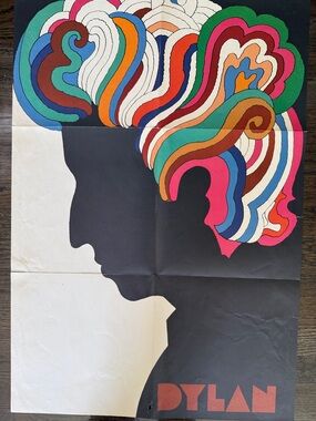 Vintage 1960s Bob Dylan Psychedelic Silhouette Poster - Milton Glaser